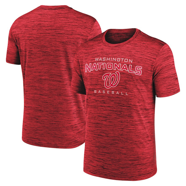 Men's Washington Nationals Red Velocity Practice Performance T-Shirt